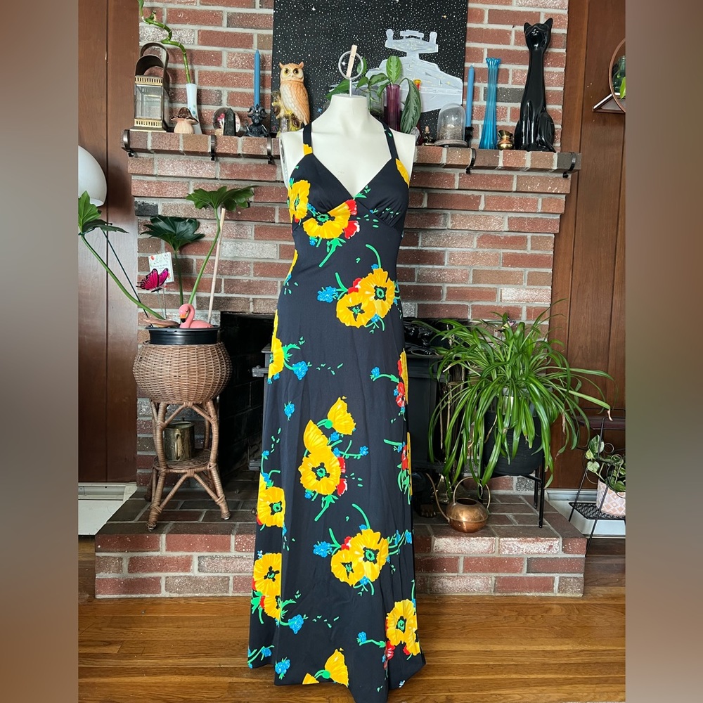 1970s Convertible Strap Maxi Big Floral